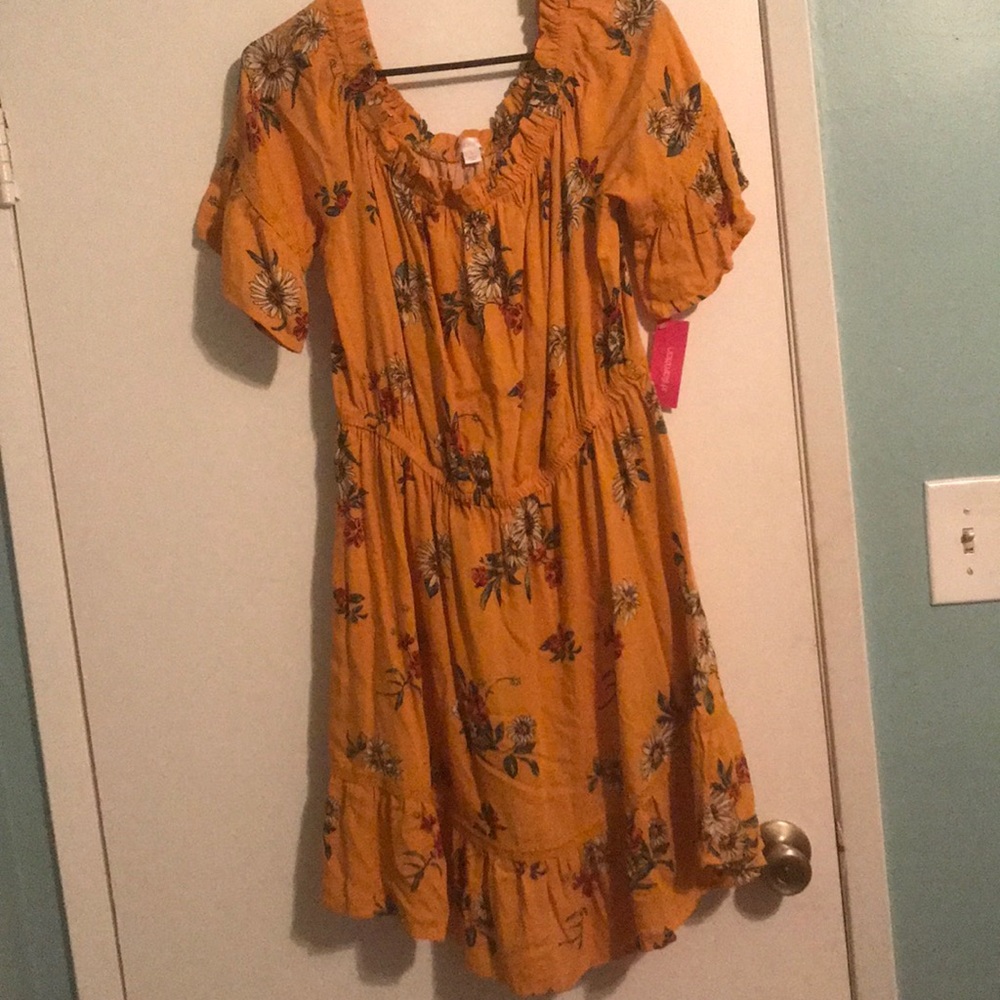 Mustard floral dress (unused)